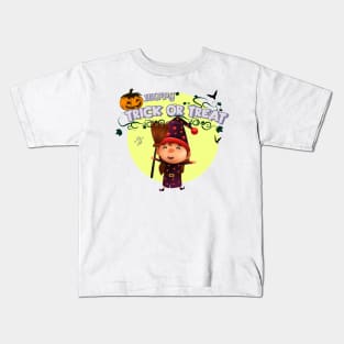 Cute cartoon Happy Halloween.Trick or Treat. Kids T-Shirt